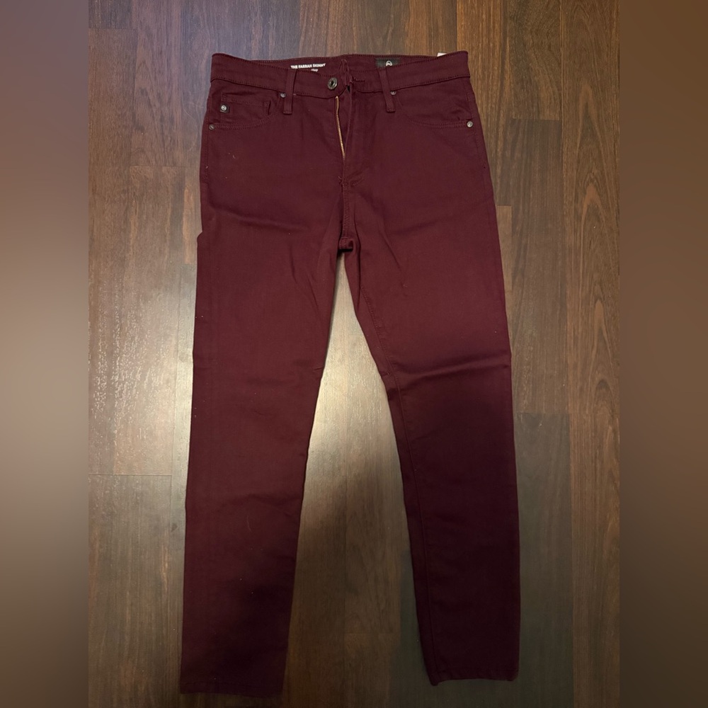 AG Farrah Burgundy Slim Jeans